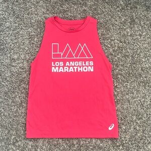Hot pink LA marathon muscle tank